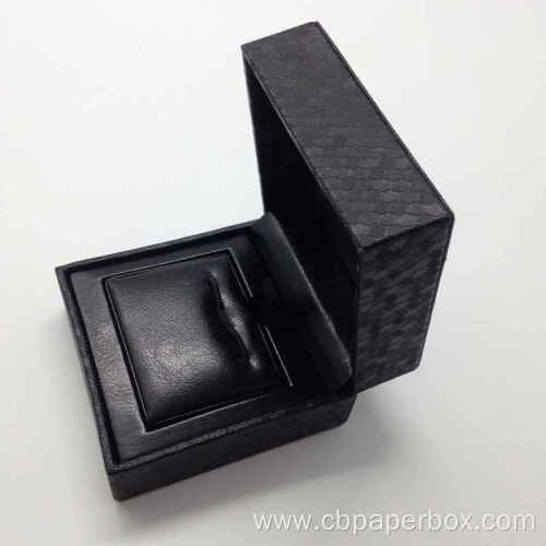 Black Faux Leather Packing Cufflink Box For Gift